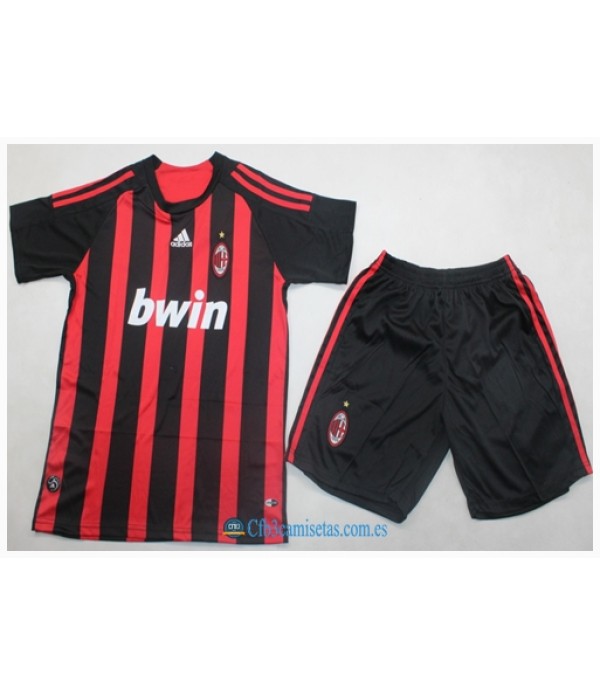 CFB3-Camisetas Ac milan 1a equipación 08/09 - niÑos