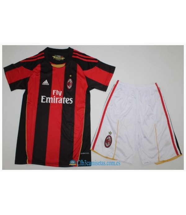 CFB3-Camisetas Ac milan 1a equipación 10/11 - niÑos