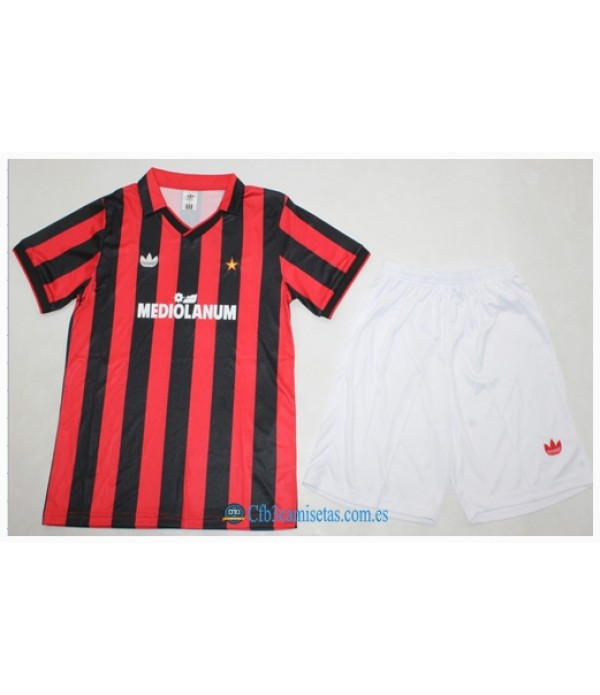 CFB3-Camisetas Ac milan 1a equipación 90/91 - niÑos