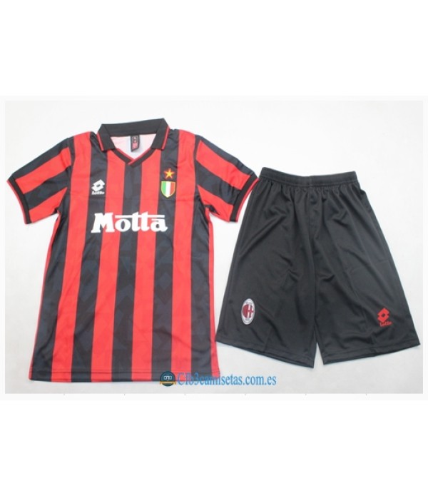 CFB3-Camisetas Ac milan 1a equipación 93/94 - niÑos