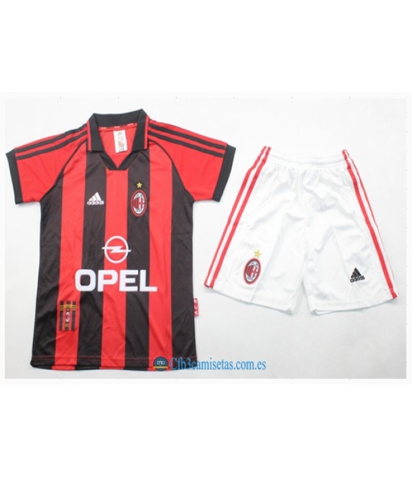 CFB3-Camisetas Ac milan 1a equipación 98/00 - niÑos
