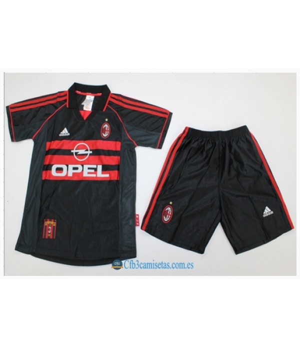 CFB3-Camisetas Ac milan 2a equipación 98/99 - niÑos