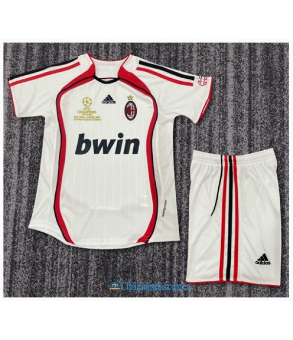 CFB3-Camisetas Ac milan 2a equipación ucl final 06/07 - niÑos
