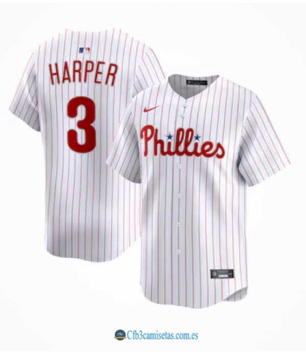 CFB3-Camisetas Bryce harper philadelphia phillies nike home limited jersey - white