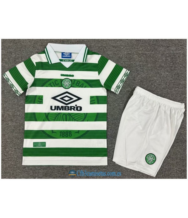 CFB3-Camisetas Celtic 1a equipación 97/99-niÑos