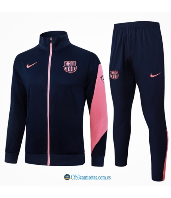 CFB3-Camisetas Chándal fc barcelona 2025/26 -dark blue with pink cremallera larga