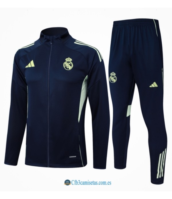 CFB3-Camisetas Chándal real madrid 2025/26-cyan bule cremallera larga