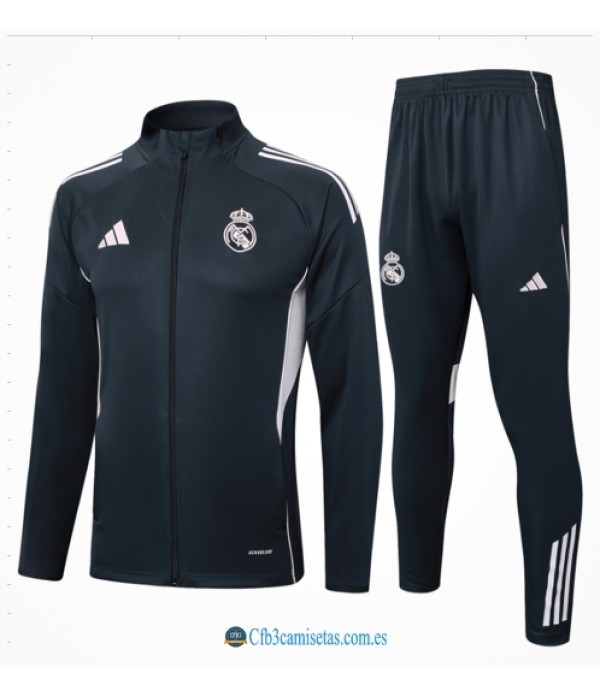 CFB3-Camisetas Chándal real madrid 2025/26- dark gray ii cremallera larga