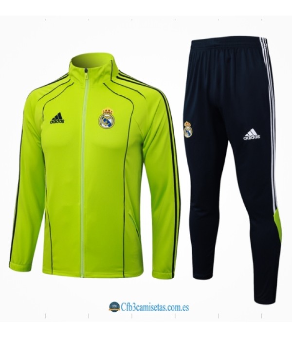 CFB3-Camisetas Chándal real madrid 2025/26-retro green cremallera larga