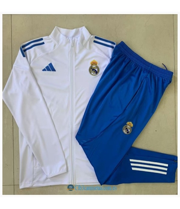 CFB3-Camisetas Chándal real madrid 2025/26- white ii cremallera larga
