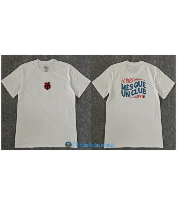 CFB3-Camisetas Fc barcelona algodón camiseta-white