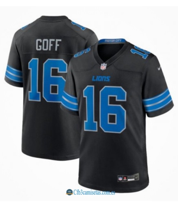 CFB3-Camisetas Jared goff detroit lions - black