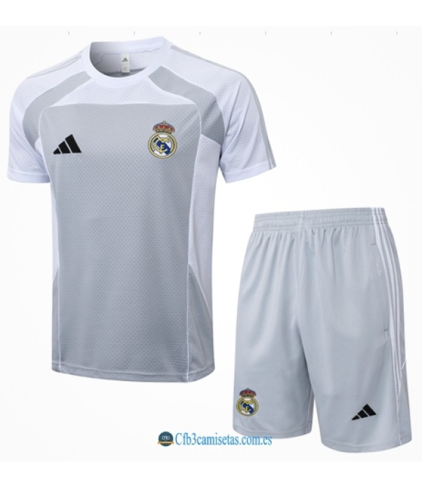 CFB3-Camisetas Kit entrenamiento real madrid 2025/26- gray with white