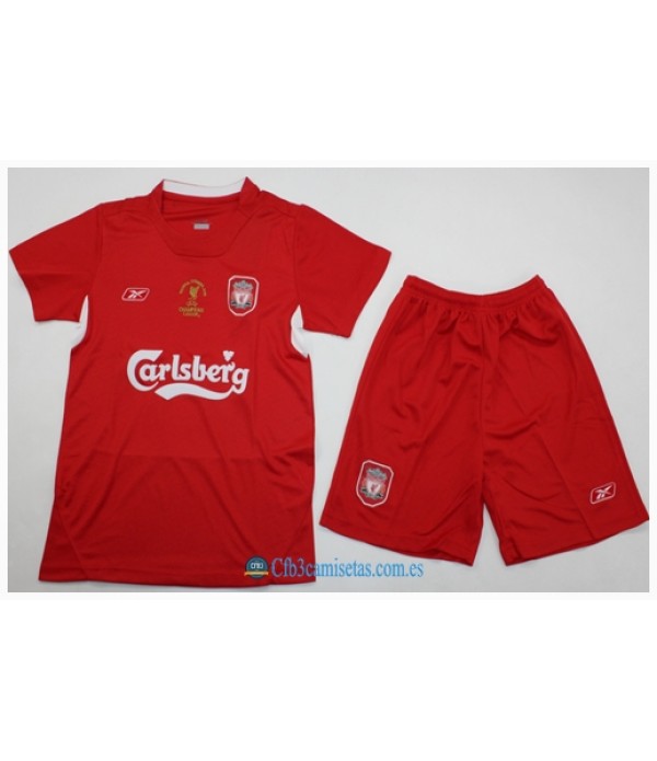 CFB3-Camisetas Liverpool 1a equipación ucl final 04/05 - niÑos