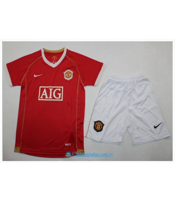 CFB3-Camisetas Manchester united 1a equipación 06/07 - niÑos