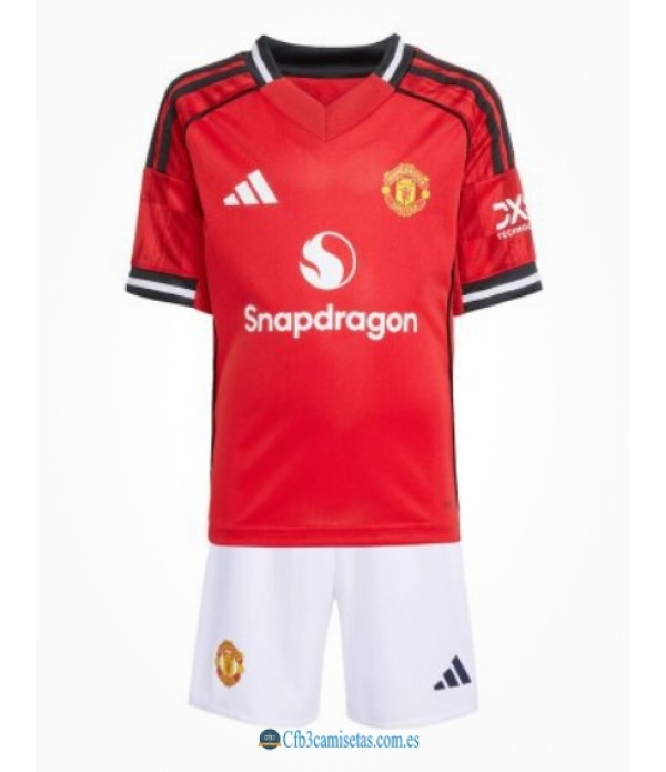 CFB3-Camisetas Manchester united 1a equipación 2025/26 - niÑos