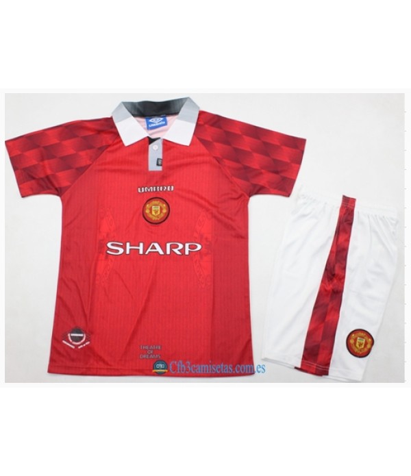CFB3-Camisetas Manchester united 1a equipación 96/98 - niÑos