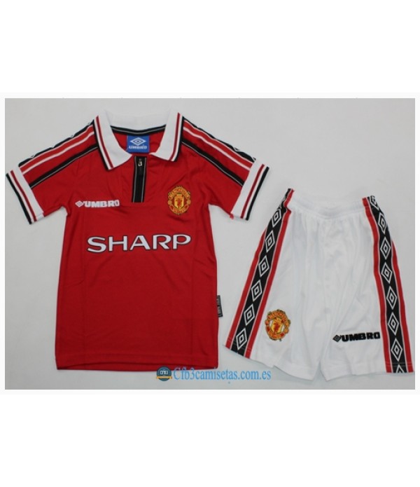 CFB3-Camisetas Manchester united 1a equipación 98/00 - niÑos