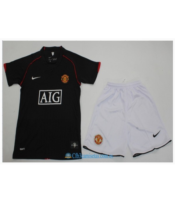 CFB3-Camisetas Manchester united 2a equipación 07/08 - niÑos