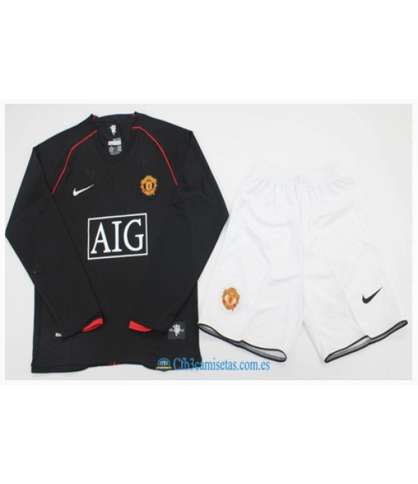CFB3-Camisetas Manchester united 2a equipación 07/08 - niÑos ml