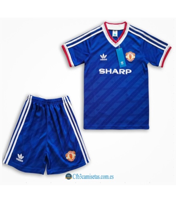 CFB3-Camisetas Manchester united 2a equipación 86/88 - niÑos