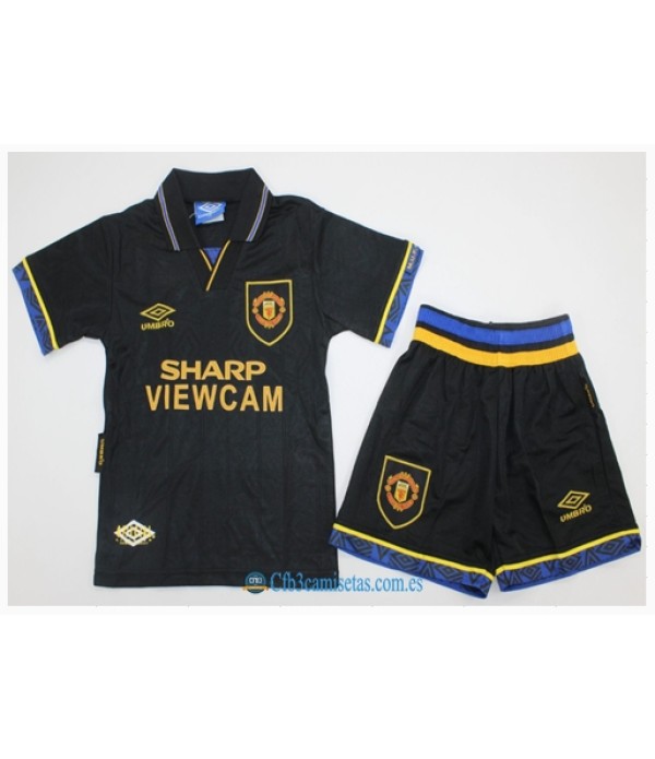 CFB3-Camisetas Manchester united 2a equipación 93/95 - niÑos