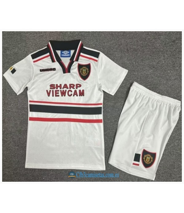CFB3-Camisetas Manchester united 2a equipación 97/99 - niÑos