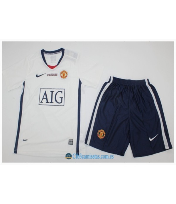 CFB3-Camisetas Manchester united 2a equipación ucl final 08/09 - niÑos