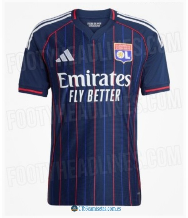 CFB3-Camisetas Olympique lyon 2a equipación 2025/26 - authentic