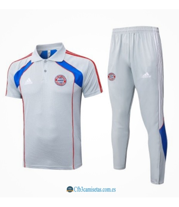 CFB3-Camisetas Polo pantalones bayern munich 2025/26-retro gray