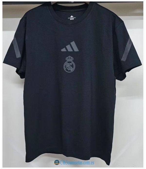 CFB3-Camisetas Real madrid algodón camiseta-black