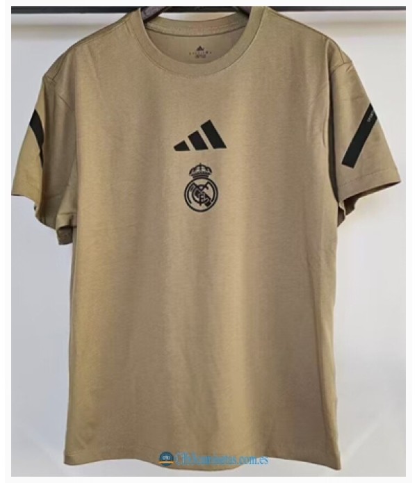 CFB3-Camisetas Real madrid algodón camiseta-brown