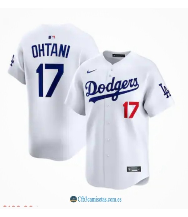 CFB3-Camisetas Shohei ohtani los angeles dodgers nike home limited jersey - white