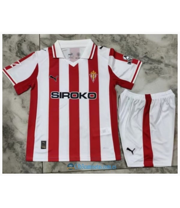 CFB3-Camisetas Sporting gijon 1a equipación 2025/26 - niÑos