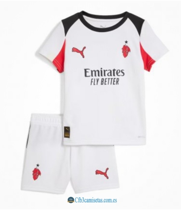 CFB3-Camisetas Ac milan 2a equipación 2025/26 - niÑos