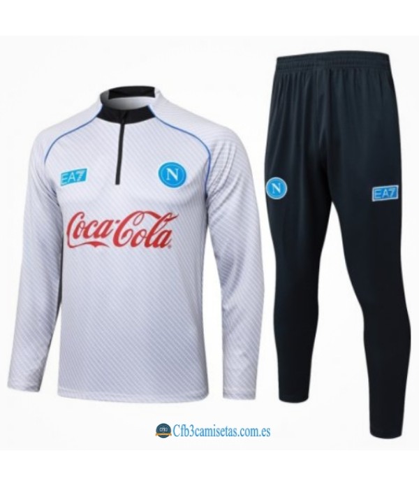 CFB3-Camisetas Chándal napoli 2025/26- white cremallera larga
