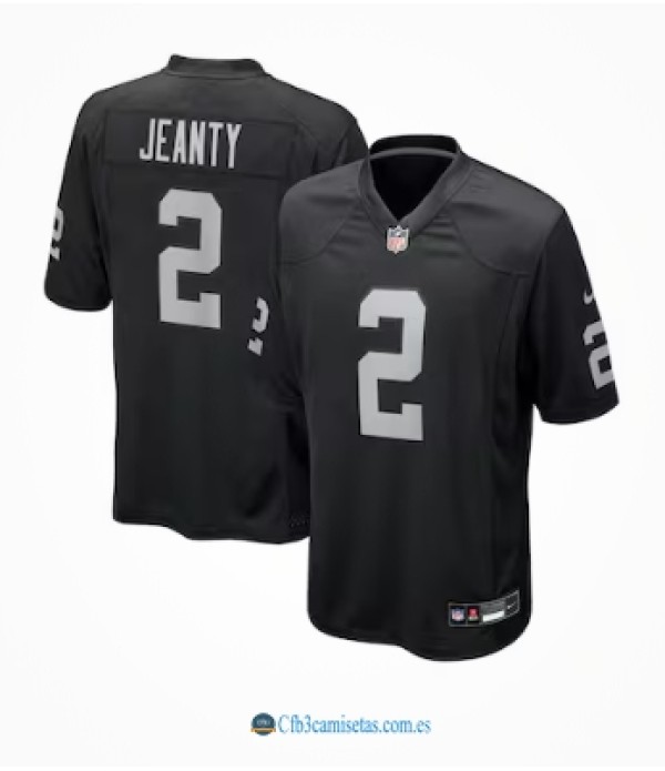 CFB3-Camisetas Ashton jeanty，las vegas raiders nike 2025 nfl draft first round pick game jersey - black