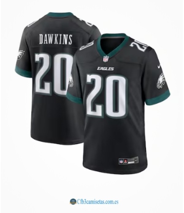 CFB3-Camisetas Brian dawkins philadelphia eagles nike alternate game jersey - black