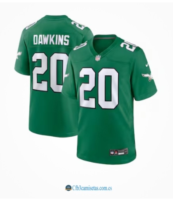 CFB3-Camisetas Brian dawkins philadelphia eagles nike alternate retired game jersey - kelly green