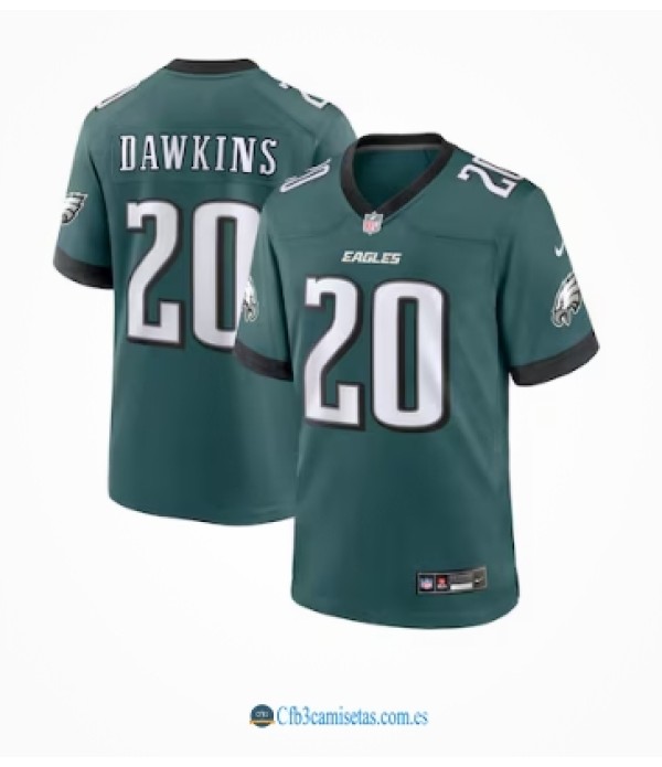 CFB3-Camisetas Brian dawkins philadelphia eagles nike team game jersey - midnight green