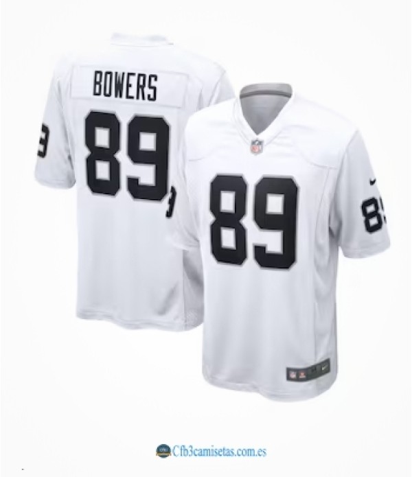 CFB3-Camisetas Brock bowers las vegas raiders nike game jersey - white