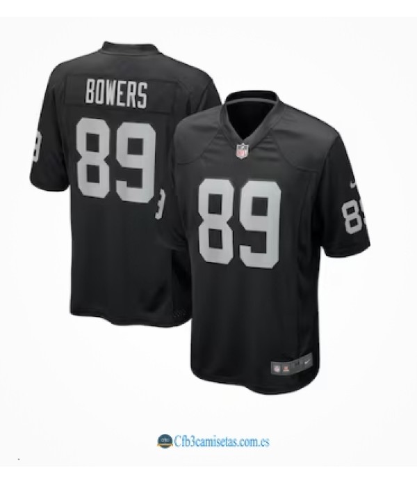 CFB3-Camisetas Brock bowers las vegas raiders nike player game jersey - black