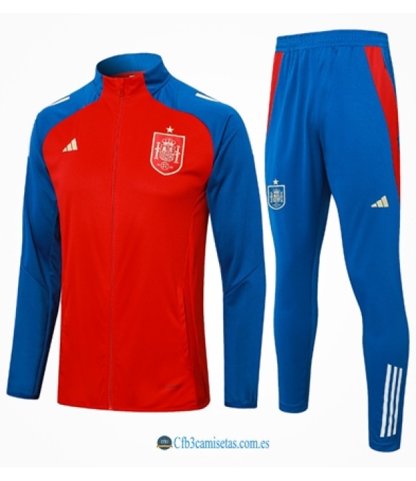 CFB3-Camisetas Chándal españa 2024 rojo long zipper