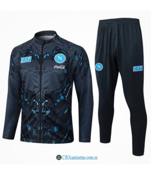 CFB3-Camisetas Chándal napoli 2025/26- black cremallera larga