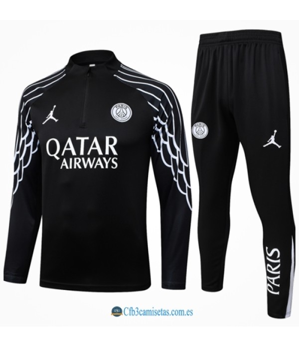 CFB3-Camisetas Chándal psg 2025/26 black half zipper