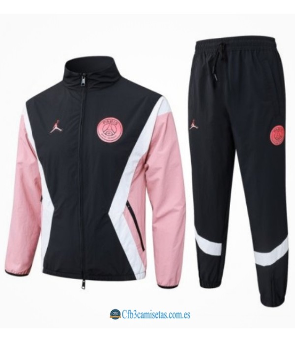 CFB3-Camisetas Chándal psg 2025/26 black with pink long zipper