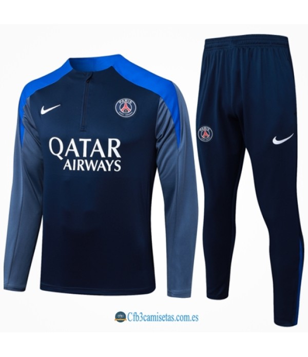CFB3-Camisetas Chándal psg 2025/26 blue ii half zipper