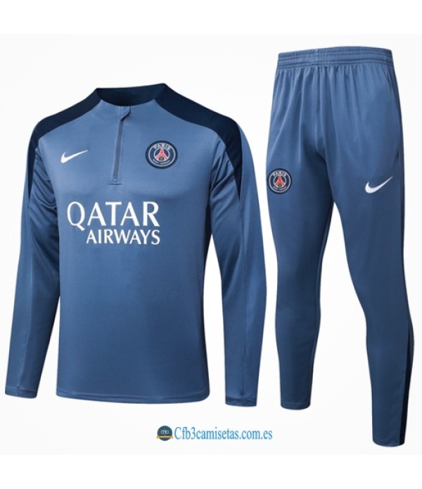 CFB3-Camisetas Chándal psg 2025/26 gray half zipper