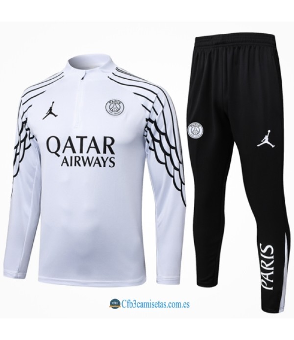 CFB3-Camisetas Chándal psg 2025/26 white half zipper