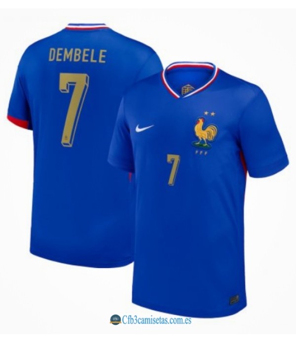 CFB3-Camisetas Francia 1a equipación 2024 - dembélé golden print